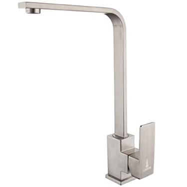 Imagem de Torneira Monocomando Misturador Lorben Bancada Cozinha Bica Alta Quadrada Aço Inox