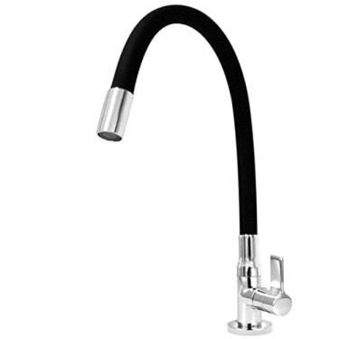 Imagem de Torneira Cozinha Mesa Flexível Luxo Color Preta C-65