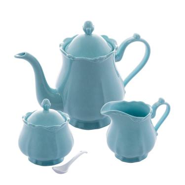 Imagem de Conjunto Para Café/Chá de Porcelana Fancy Menta 3 Peças Wolff