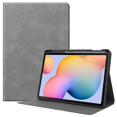 Imagem de Capa para Samsung Galaxy Tab S6 Lite 2022（SM-P613/P619) 2020 SM-P610/P615 Tablet, Premium Couro PU Business Stand Folio Cover, W Auto Wake/Sleep Case, Anti-choque, Anti-drop Case (Color : Gris)
