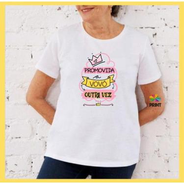 Imagem de Camiseta Adulto Promovida A Vovó Outra Vez Est. Rosa  - Chá De Bebê Re