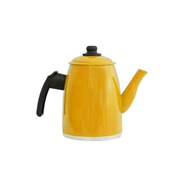 Imagem de Bule de Cafe Esmaltado Amarelo Chaleira Aluminio Fundido
