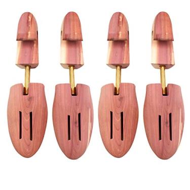 Imagem de kilocircle Sapato masculino de madeira cedro vermelho, tubo único, pacote com 2, 2 pares, bico inteiro, XL(Fits Shoe Sizes 12-14)
