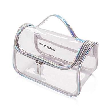 Imagem de Bolsa de maquiagem, bolsa de maquiagem feminina portátil transparente para viagem, bolsa de higiene pessoal, porta-moedas, organizador, 1, As The Picture