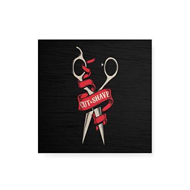 Imagem de Arte Maníacos Quadro Decorativo em Madeira Tesoura de Cortar Cabelo - 30x30cm