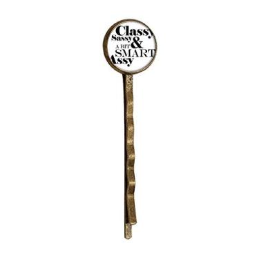 Imagem de Classy Sassy & A Bit Smart Assy Citação Retro Metal Hair Bobby Pin Headwear