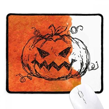 Imagem de Mousepad pintado à mão Abóbora de Halloween Tapete de borracha para jogos