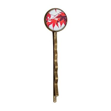 Imagem de Chapéu de cabelo de metal retrô com folhas de bordo vermelho imagem natureza