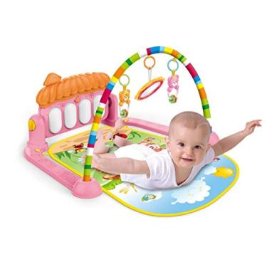 Imagem de Tapete Atividades Infantil Com Arco e Piano Musical Color Baby Rosa