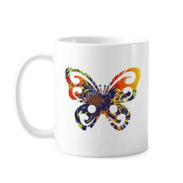Imagem de Borboletas com estampa floral, caneca de grafite, cerâmica, café, porcelana