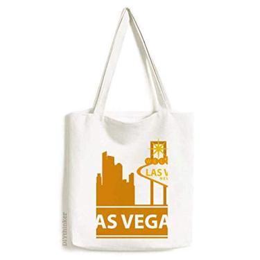 Imagem de Bem-vindo à Las Vegas Nevada America sacola de lona bolsa de compras casual bolsa de mão
