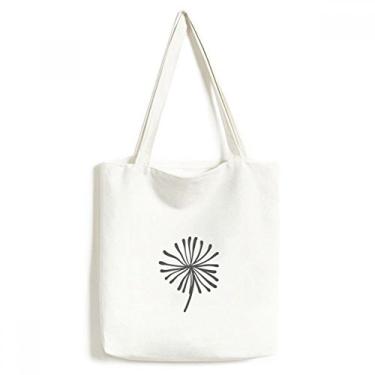 Imagem de Sacola de lona com desenho de flor e dente-de-leão bolsa de compras casual bolsa de mão