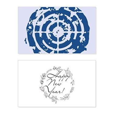 Imagem de Design de alvo azul com ilustração redonda, ano novo, festival, cartão de felicitações, mensagem de abençoar presente