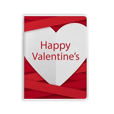 Imagem de Caderno de anotações com listras vermelhas Happy Valentine's Day Capa para goma