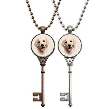 Imagem de OFFbb-USA Língua de pele dourada para cachorro Art Deco, presente, chaveiro, pingente, joias, decoração de casais
