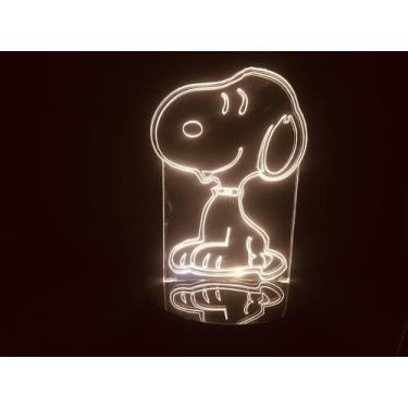 Imagem de Luminária Led 3D Snoopy Peanuts Beagle Cachorro - Geeknario