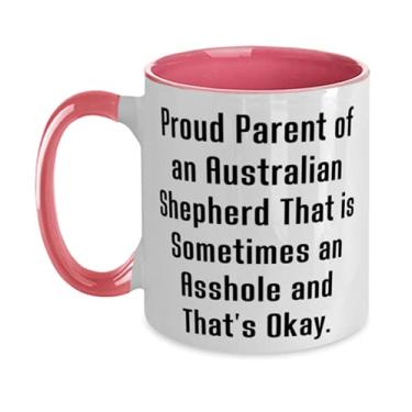 Imagem de Proud Parent of an Australian Shepherd That is. Caneca de dois tons, 325 ml, copo de cão de pastor australiano, engraçado para cão pastor australiano