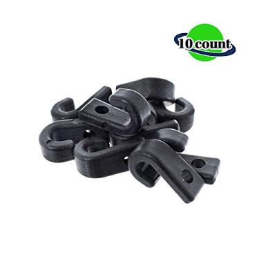 Imagem de Paracord Planet gancho de amarrar para caiaque, canoa, barco, placa de remo – Nylon preto – Pacote com 10