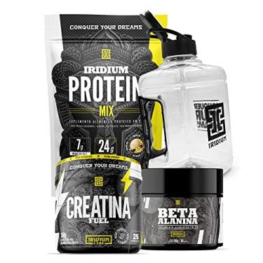 Imagem de Kit Whey protein Mix + Creatina fuel 150g + Galão 1,5l + Beta alanina 120g - Iridium Labs sabor: Baunilha