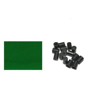 Imagem de 2,30x1,85m  Tecido Verde + 10 Ponteiras Sinuca Bilhar Pano