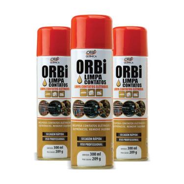 Imagem de Limpa Contatos Elétricos Placa Eletrônica Spray 300ml Orbi - 3 Peças