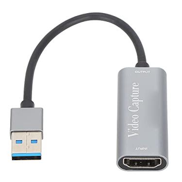 Imagem de Placa de vídeo 4K com cabo, placa de vídeo USB 2.0 de desempenho estável 1080p para gravação de ensino