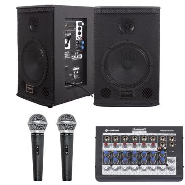 Imagem de Kit Ativa Passiva Donner Saga 8 225W 110V/220V Microfones Dylan Com Fio Mesa LL Audio 8 Canais