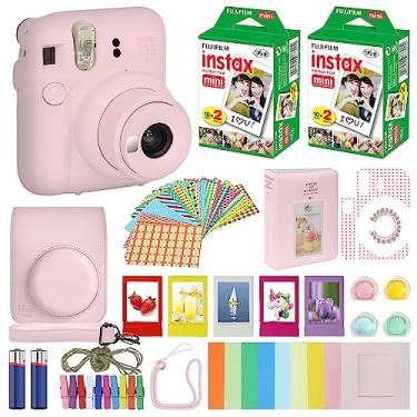 Imagem de Fujifilm Instax Mini 12 câmera instantânea Blossom rosa + estojo de transporte + filme Fuji Instax Pacote econômico (40 folhas) Pacote de acessórios, filtros de cor, álbum de fotos, molduras sortidas