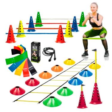 Imagem de Escada de Agilidade + Cones C Barreiras + Pratos + Corda + 5 Mini Bands
