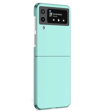 Imagem de Para samsung z flip 5 4 3 2 caso untra fino anti-impressão digital à prova de choque capa dura para z flip, céu azul, para galaxy z flip 5