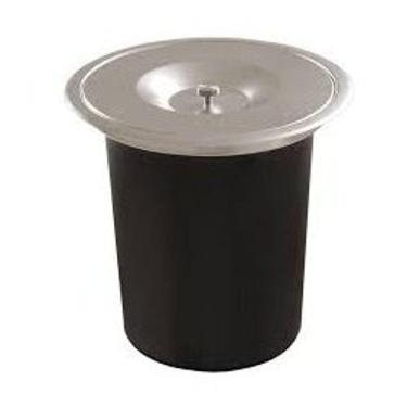 Imagem de Lixeira redonda de embutir em inox acetinado com balde plástico de 5l 20505 - Debacco