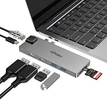 Imagem de Estação de ancoragem USB C para DisplayPort dupla 4K a 60Hz, adaptador multiportas 8 em 1 tipo C para Displayport Dual Monitor, hub USBC com 2 DP, Ethernet, cartão SD/TF, porta PD de 100 W, USB 3.0