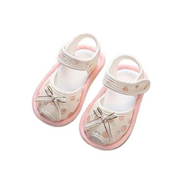 Imagem de Chinelos para bebês meninas sandálias de dedo aberto sandálias meninas sandálias de bebê sola macia sandálias infantis com cadarço, Bege, 5 Infant