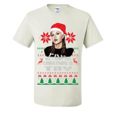 Imagem de wild custom apparel Camisetas feias de Natal All I Want for Christmas is Tay, Branco, 3G