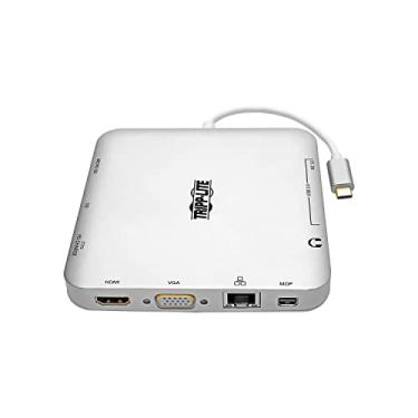 Imagem de Tripp Lite Docking station USB C com Hub USB mDP HDMI VGA GbE PD Carregamento 4K @ 30Hz Thunderbolt 3 Prata (U442-DOCK2-S)