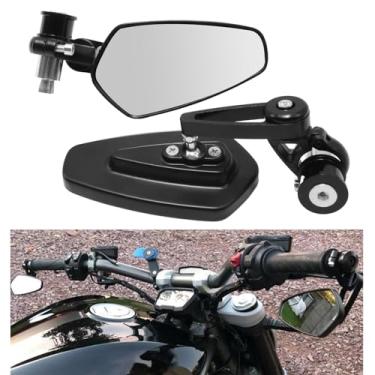 Imagem de Espelho de extremidade de barra de motocicleta, espelho retrovisor universal da motocicleta de 2,2 cm, substituição para MT09 MT03 Z125 Z400 Z650 Z900 SV650 CB300F CB500F
