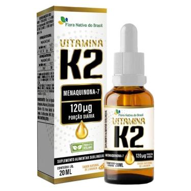 Imagem de Vitamina K2 Menaquinona 120 mcg 20ml - Sabor Laranja - Flora Nativa do Brasil-Unissex