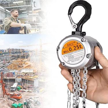 Imagem de Talha de corrente manual, talha manual com construção em aço de nível industrial para elevação de mercadorias em transporte e oficina, canteiros de obras, garagens, armazéns, docas, oficinas