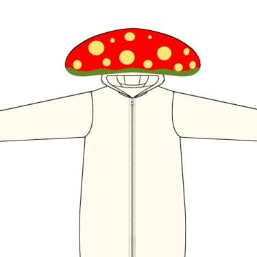 Imagem de Pijama adulto de cogumelo, fungos, cosplay, festa, vermelho, amarelo, pijama para mulheres e homens, Vermelho, amarelo, X-Large