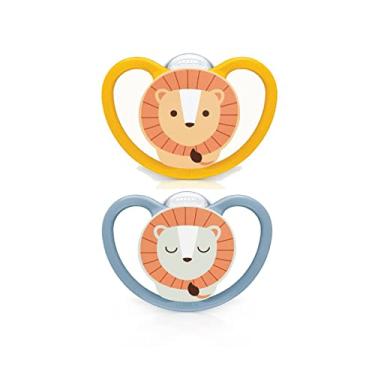 Imagem de Kit com 2 Chupetas Space Silicone Boy S2 - NUK, Azul/Azul, Tam 2 (6-18 Meses)