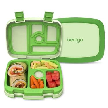 Imagem de Bentgo Lancheira infantil – à prova de vazamento, 5 compartimentos estilo bento – tamanhos ideais para crianças de 3 a 7 anos – livre de BPA, seguro para lava-louças, seguro para alimentos (verde)