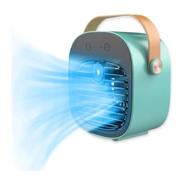Imagem de Ar condicionado portátil, ventilador de ar condicionado MiNi de 6000 mAh, ventilador de mesa pessoal recarregável por USB, silencioso de 3 velocidades para escritório, quarto, estudo, quarto, viagem,