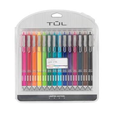 Imagem de TUL Canetas coloridas de gel retráteis, ponta média, 0,7 mm, cores sortidas de barril, cores sortidas de tinta doce, conjunto de 14 canetas