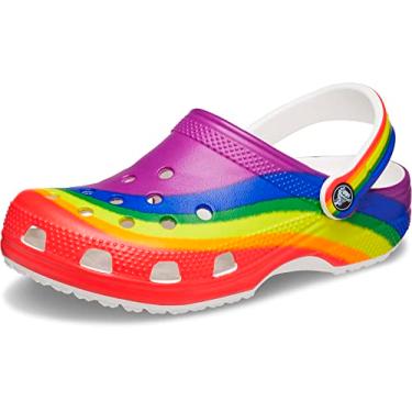 Imagem de Crocs Tamanco unissex adulto clássico de arco-íris, Arco-íris, 9 Women/7 Men