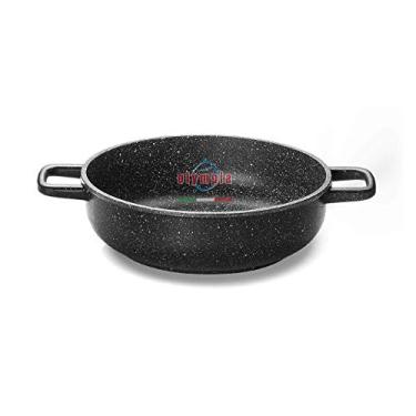 Imagem de Olympia Frigideira funda de alumínio fundido antiaderente sem PFOA de 24 cm com 2 alças laterais, feita na Itália