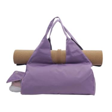 Imagem de Pequena bolsa de ginástica feminina com compartimento para sapatos e bolso molhado, bolsa esportiva de viagem, bolsas de ginástica de ioga com suporte de tapete, bolsa de viagem à prova d'água para o