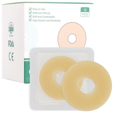 Imagem de Anéis de barreira de ostomia - diâmetro externo 2" (50 mm) 2 mm de espessura, anéis de ostomia moldáveis, anéis extensores de pele hidrocolóide para bolsas de colostomia, 10 unidades