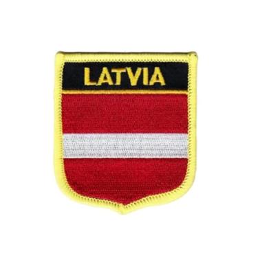 Imagem de Ruoming 1 PÇ Patch de bandeira da Letônia, bordado a ferro ou costurado, tático, militar, nacional da Letônia