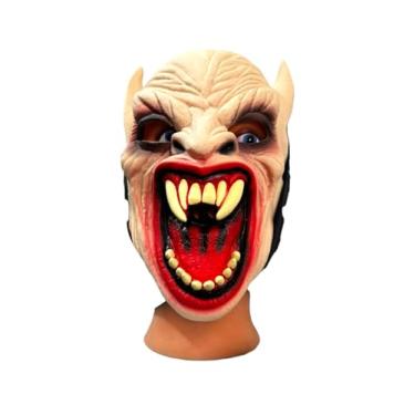 Imagem de Máscara Látex Gárgula Demônio com presas orelha pontuda assustadora e divertida