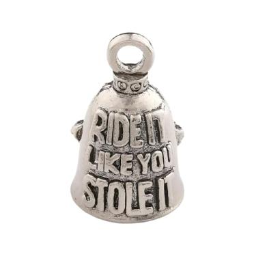 Imagem de Guardian Bell Ride It Like You Stole It com chaveiro e bolsa de presente de veludo preto | Presente de boa sorte em estanho sem chumbo para motocicleta